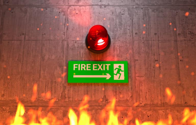 emergency-exit-sign-with-siren-light-direction-emergency-exit